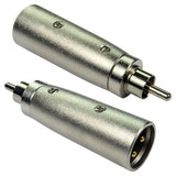 Cables Direct 3XLR-MMRCA cable gender changer RCA XLR Metallic