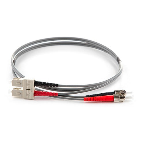 connektgear 2m Duplex Fibre Optic Multi-Mode Cable OM1 62.5/125 Micron ST to SC - Grey