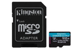 Kingston Technology 512GB microSDXC Canvas Go Plus Gen4 200MB/s A2 U3 V30 Card + Adapter