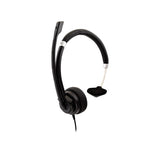 V7 Deluxe Mono Headset, boom mic, Adjustable Headband for PC, Mac, Laptop Computer, Chromebook, Black, 3.5mm connector