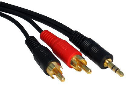 Cables Direct 2TR-303 audio cable 3 m 3.5mm 2 x RCA Black  - Computer Cables - Cables Direct