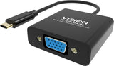 Vision TC-USBCVGA/BL video cable adapter USB Type-C VGA (D-Sub) Black