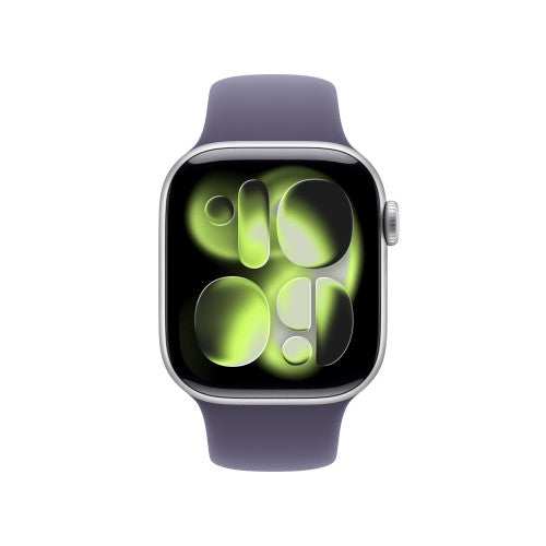Apple Watch Series 11 GPS + Cellular 42mm Silver Aluminium Case with Purple Fog Sport Band - M/L