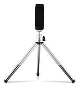 Hama Fancy 2in1 Mini Tripod for Mobile Phone & Camera (¼), Travel Tripod, 16cm, silver