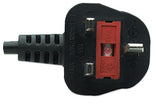Manhattan Mains Power Cord/Cable, UK 3-pin plug to C7 Female (figure of eight), 1.8m, 13A, Black, Lead, Lifetime Warranty