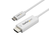 StarTech.com 3ft (1m) USB C to HDMI Cable - 4K 60Hz USB Type C to HDMI 2.0 Video Adapter Cable - Thunderbolt 3 Compatible - Laptop to HDMI Monitor/Display - DP 1.2 Alt Mode HBR2 - White