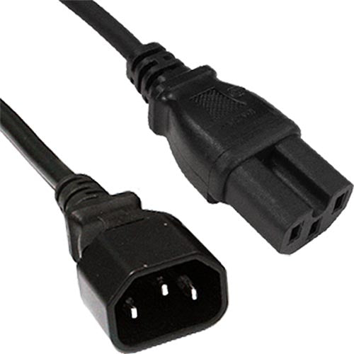 Cablenet 2m IEC C14 - IEC C15 Hot Condition Black H05RR-F 0.75mm Power Leads  - Computer Cables - Cablenet