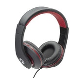 connektgear HP530 Stereo PC Headset with In-Line Mic and Volume Control - Black/Red