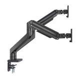 Manhattan Dual Desk Mount for TV & Monitors (Full Motion Spring), For screens 13" to 45", Clamp or Grommet Assembly, VESA compatibility: 75x75 and 100x100mm - check the dimensions of the four mounting holes on back of screen to ensure it fits, Max 20kg (e