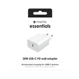 mophie essentials 20W USB-C PD wall adapter Universal White AC Fast charging Indoor