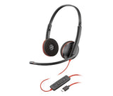 HP Poly Blackwire 3220 Stereo USB-C Headset +USB-C/A Adapter