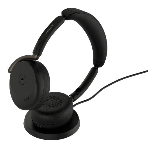 Jabra Evolve3 65 Flex MS - USB-C with Dongle - Black (Wireless Charging Pad)