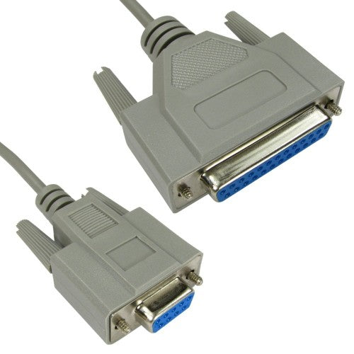 Cables Direct 2m D9/D25 serial cable Grey D9 FM D25 FM