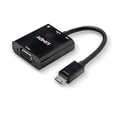 Lindy Mini HDMI C to VGA & Audio Converter