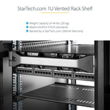 StarTech.com 2-Pack 1U Server Rack Shelf, Vented Rackmount Cantilever Tray for 19" Network Rack or Cabinet, Heavy-Duty 10" (25cm) Deep, Up to 44lb (20kg) Each