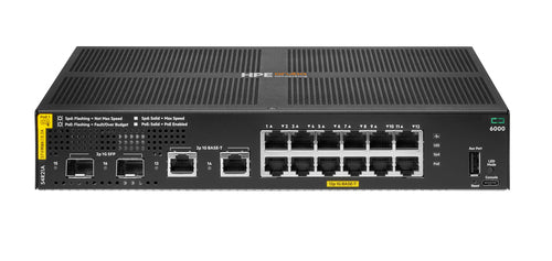 HPE Aruba Networking CX 6000 12p 10M/100M/1G Class4 PoE 2p SFP 1G 139W TAA Switch