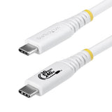 StarTech.com 2m (6ft) USB4 Cable, 20Gbps, USB-IF Certified USB-C Cable, 240W PD EPR, 4K 120Hz DP 2.1, TPE Jacket, White USB-C Cord
