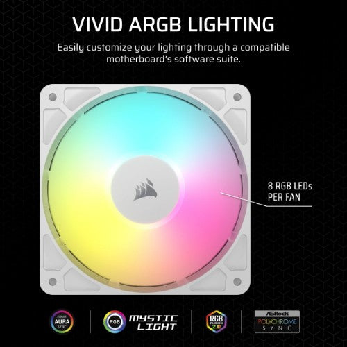 Corsair RS120 ARGB Computer case Fan 12 cm White 3 pc(s)