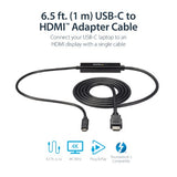 StarTech.com 3ft (1m) USB C to HDMI Cable - 4K 30Hz USB Type-C to HDMI Video Display Converter - USB-C DP Alt Mode to HDMI Monitor Adapter Cord - Thunderbolt Compatible