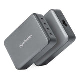 Manhattan Mains USB-C Laptop Charging Station 4-port, Universal charging for ALL laptops (incl power hungry gaming machines & equivalent) with ports to simultaneously charge phones/watches/earpods/etc, GaN, Each PD port up to 140W (Max 240W), UK Power cor