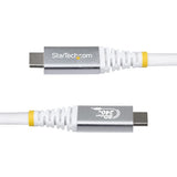 StarTech.com 1m (3ft) USB4 Cable, 80Gbps, USB-IF Certified USB-C Cable, 240W PD, 8K 120Hz/4K 240Hz DP2.1 DP80, TPE Jacket, Thunderbolt 4 Compatible - White USB-C Cord