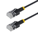 StarTech.com 50cm Black Ultra Slim CAT6a Ethernet Cable, Snagless, UTP, Pure Bare Copper Wire, 34AWG Slim RJ45 Network Patch Cord, Individually Tested