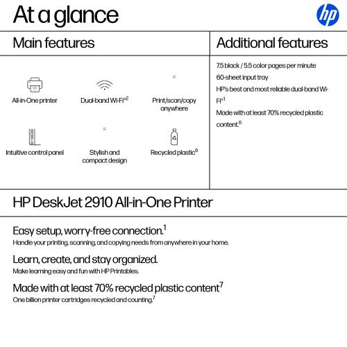 HP DeskJet 2910 Wireless All-in-One Color Printer