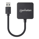 Manhattan USB-A 4-Port Hub, 4x USB-A Ports, 5 Gbps (USB 3.2 Gen1 aka USB 3.0), USB powered (no external power supply required). Fast charging: 1 port up to 0.9 A; charging on 4 ports requires external power supply (not included), Equivalent to ST4300MINU3