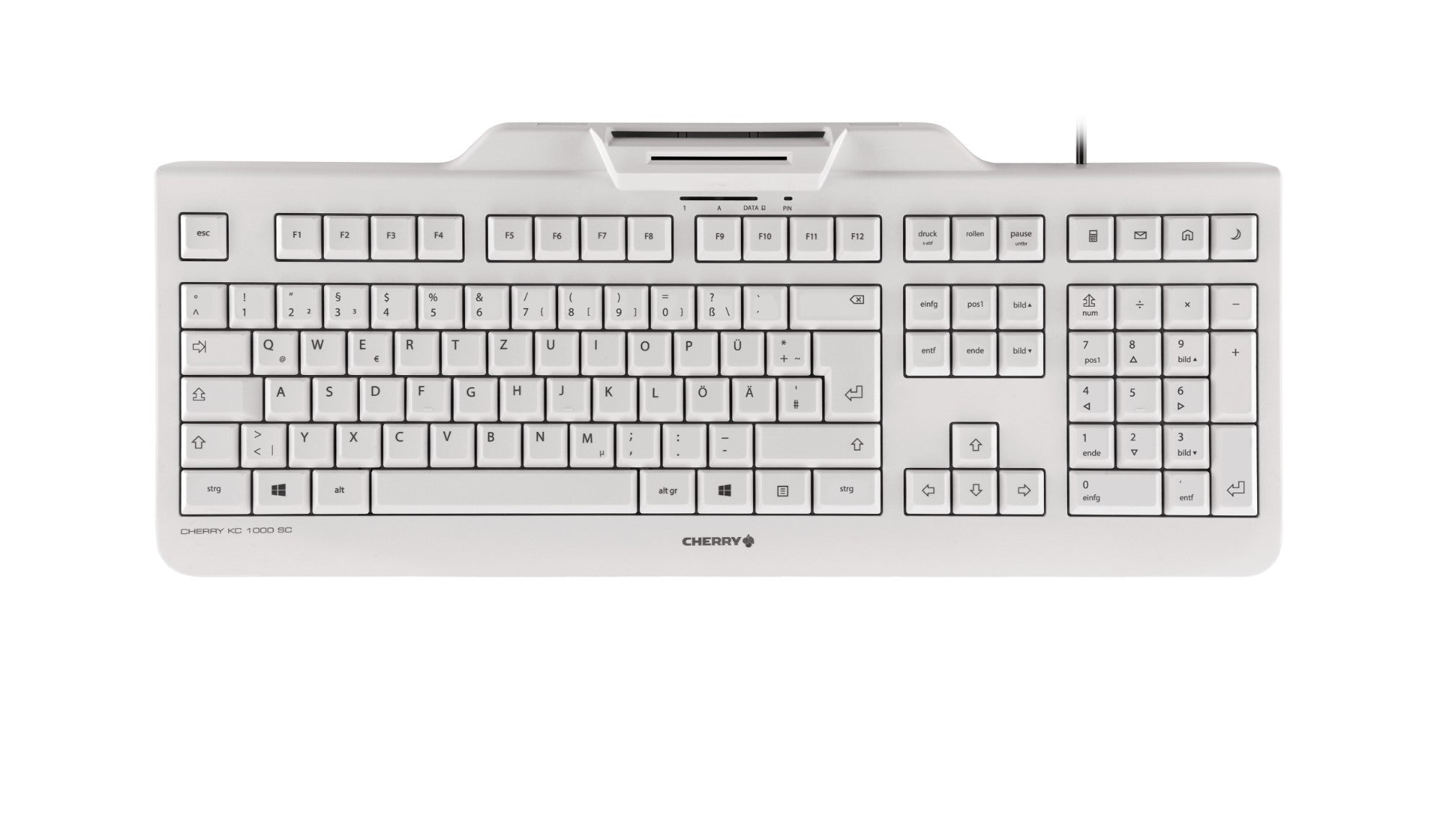 CHERRY KC 1000 SC keyboard USB QWERTZ German Grey  - Data Input Devices - CHERRY