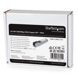 StarTech.com Cisco SFP-GE-T Compatible SFP Transceiver Module - 10/100/1000BASE-TX~Cisco SFP-GE-T Compatible SFP Module - 1000BASE-T - SFP to RJ45 Cat6/Cat5e - 10/100/1000 Mbps - RJ-45 100m - Cisco IE3400, IE3300, IE3200