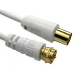 Cables Direct 2-FM-9M-15 coaxial cable 3C-2V 15 m TV F White