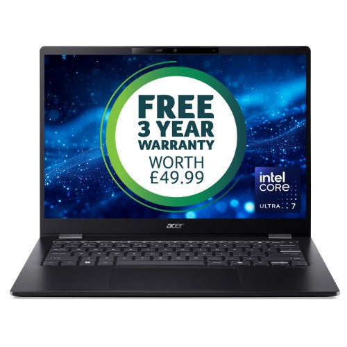 Acer TravelMate P6 14 AI TM P6 U7-256V 16GB 512GB 14" W11P Intel Core Ultra 7 Laptop 35.6 cm (14") WQXGA+ LPDDR5x-SDRAM SSD Wi-Fi 7 (802.11be) Windows 11 Pro Black