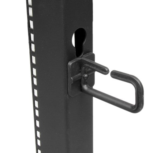 StarTech.com 4-Post 8U Mobile Open Frame Server Rack, Four Post 19in Network Rack with Wheels, Small Rolling Rack with Adjustable Depth for Computer/AV/Data/IT Equipment - Casters, Leveling Feet or Floor Mounting
