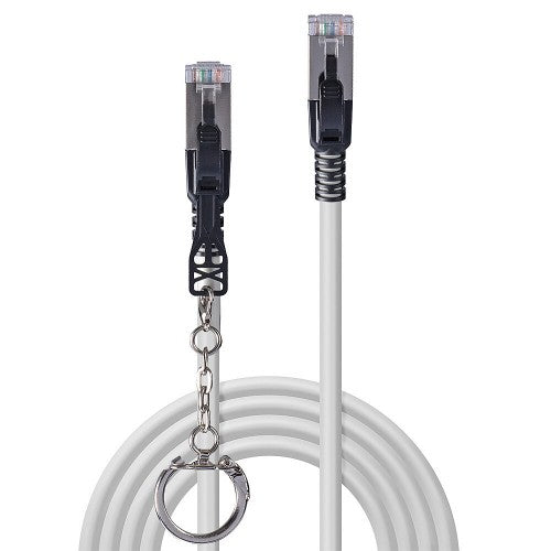 Lindy 2m Cat.6A S/FTP Locking Network Cable, Grey