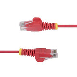 StarTech.com 50cm Red Slim CAT6 Ethernet Cable, Snagless, 100W PoE, UTP, LSZH, 28AWG Pure Bare Copper Wire, Slim RJ45 Network Patch Cord w/Strain Reliefs, Fluke Tested