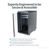StarTech.com 4-Post 22U Server Rack Cabinet, Lockable 19" Data Rack Cabinet for Computer / AV / IT Equipment, Office / Home Network Rack with Casters & Adjustable Mounting Rails