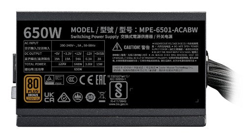 Cooler Master MWE Bronze 650 V3 230V power supply unit 650 W 24-pin ATX ATX Black