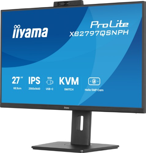 iiyama ProLite XB2797QSNPH-B1 27IN IPS LCD 4MS 2560X1440 350CD/M2 HDMI/DP/USB 2 computer monitor 68.6 cm (27") 2560 x 1440 pixels Quad HD Black