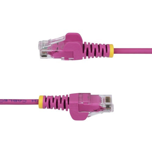 StarTech.com 2m Pink Slim CAT6 Ethernet Cable, Snagless, 100W PoE, UTP, LSZH, 28AWG Pure Bare Copper Wire, Slim RJ45 Network Patch Cord w/Strain Reliefs, Individually Tested