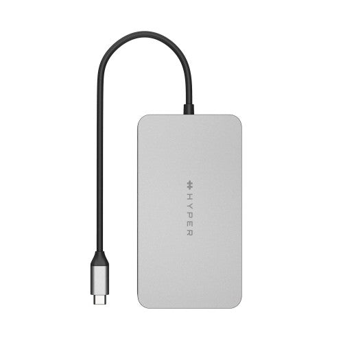 HYPER Dual 4K HDMI 10-in-1 USB-C Hub For M1/M2 MacBooks USB Type-C 104 Mbit/s Silver