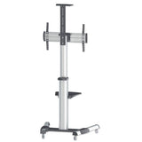 Manhattan Trolley Mount Stand for TV & Monitors, For screens 37" to 65", VESA compatability: all between 200x200 to 600x400mm - check the dimensions of the four mounting holes on back of screen to ensure it fits, Max 50kg, Silver, LFD, Bracket, Lifetime W