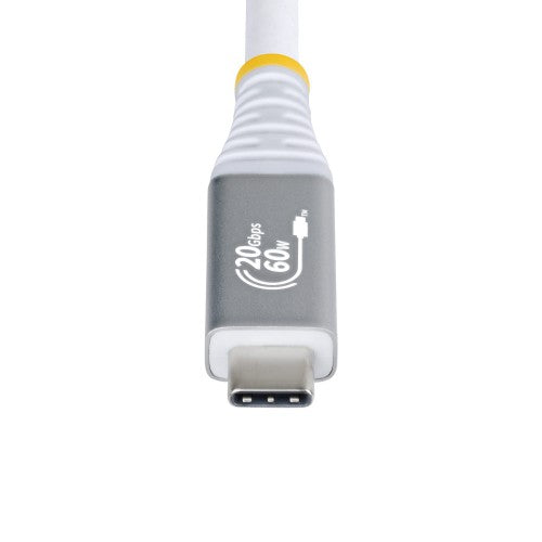 StarTech.com 3m (10ft) USB4 Cable, 20Gbps, USB-IF Certified USB-C Cable, 60W PD, 4K 120Hz DP 1.4, TPE Jacket, White USB-C Cord