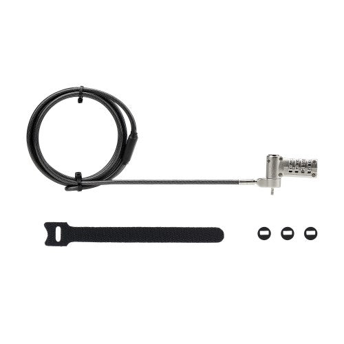 StarTech.com Universal Laptop Lock 6.6ft (2m), Security Cable For Notebook Compatible With Noble Wedge®/Nano/K-Slot; Keyless Combination Locking Cable, Anti-Theft Cut-Resistant Steel Cable