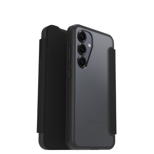 OtterBox React Folio Series for Samsung Galaxy S25, transparent/black - No Retail Packaging