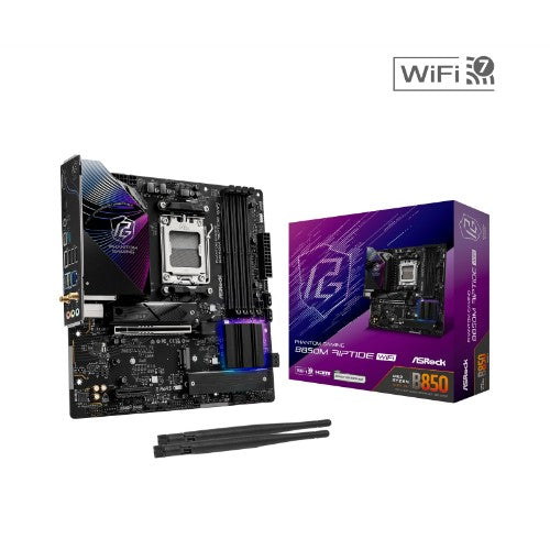 Asrock Phantom Gaming B850M Riptide WiFi AMD B850 Socket AM5 micro ATX