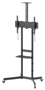 Manhattan Trolley Mount Stand for TV & Monitors, For screens 37" to 70", VESA compatibility: all between 200x200 to 600x400mm - check the dimensions of the four mounting holes on back of screen to ensure it fits, Max 70kg, Black, LFD, Bracket, Lifetime Wa