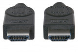 Manhattan HDMI 4K@30Hz Cable, 2m, Suitable for ALL 1080p/HD and majority of 4K uses (check your system 4K specification to be sure), Male to Male, Black, Ultra HD 4k x 2k, Lifetime Warranty, High Speed, Equivalent to HDMM2M