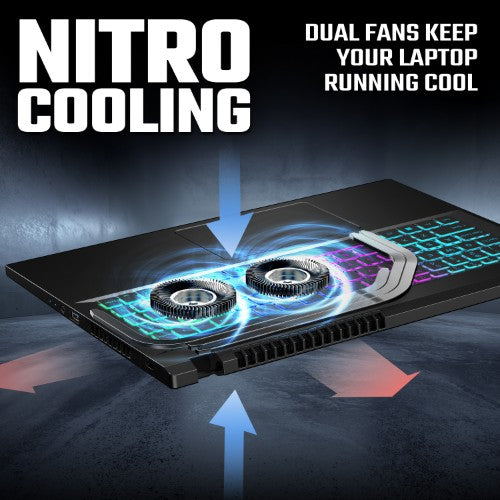 Acer Nitro V 15 V15 (ANV15-A31) gaming laptop - AMD Ryzen 7 170, NVIDIA RTX 5060, 15.6" 165Hz Full HD (1920x1080), 16GB DDR5, 512GB SSD