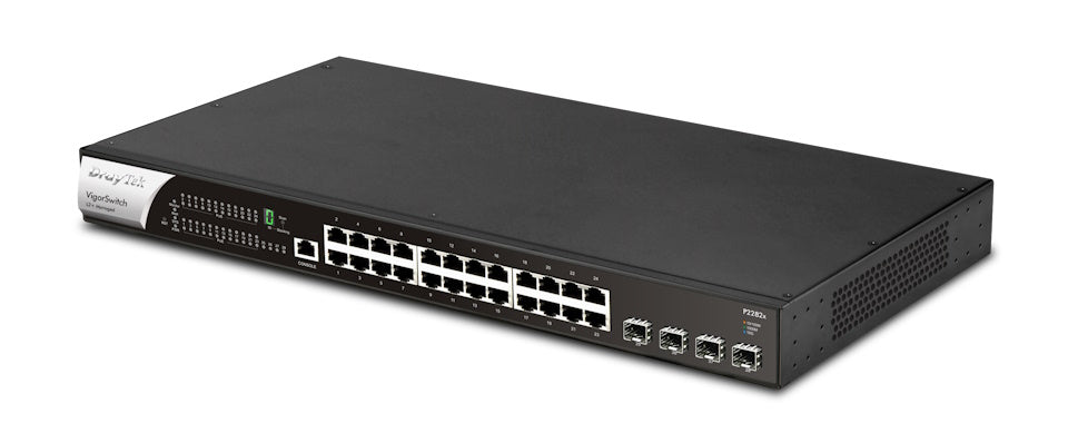 DrayTek VigorSwitch P2282x L2+ Managed 24-Port Gigabit PoE Switch with 4 x 10GbE SFP+ Ports and Power Backup Input  - Networking - Draytek