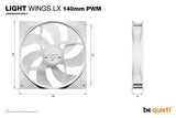 be quiet! LIGHT WINGS LX 140mm PWM 3-Pack White Computer case Fan 14 cm 3 pc(s)